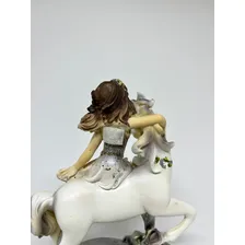 Fada Com Unicórnio G - Peça Em Resina Cor Prateada Foto mini 4
