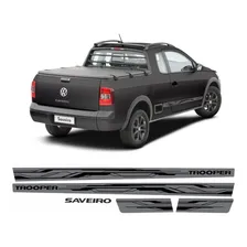 Faixa Adesivo Volkswagen Saveiro Trooper 2012 2013 Grafite Foto  mini 1