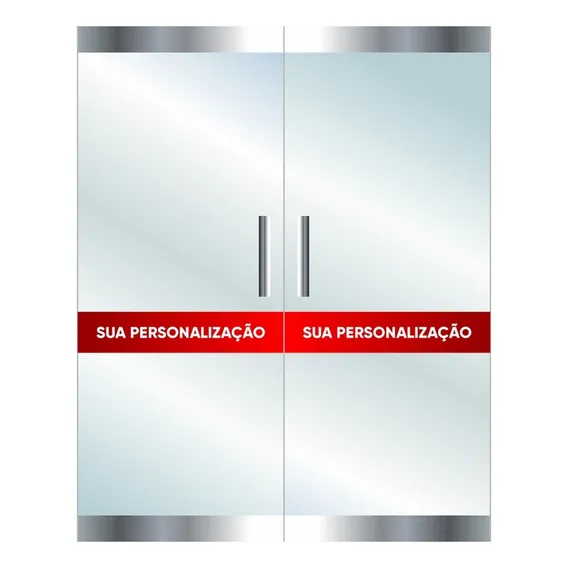 Faixa Anti Impacto Trombada Porta De Vidro 3mx15cm C/ Logo Cor Cinza Foto 1