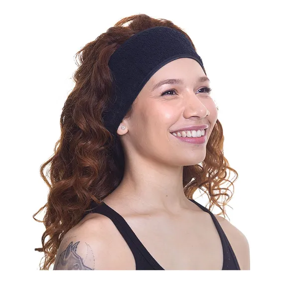 Faixa Atoalhada Para Cabelo Santa Clara Cor Preto Foto 1