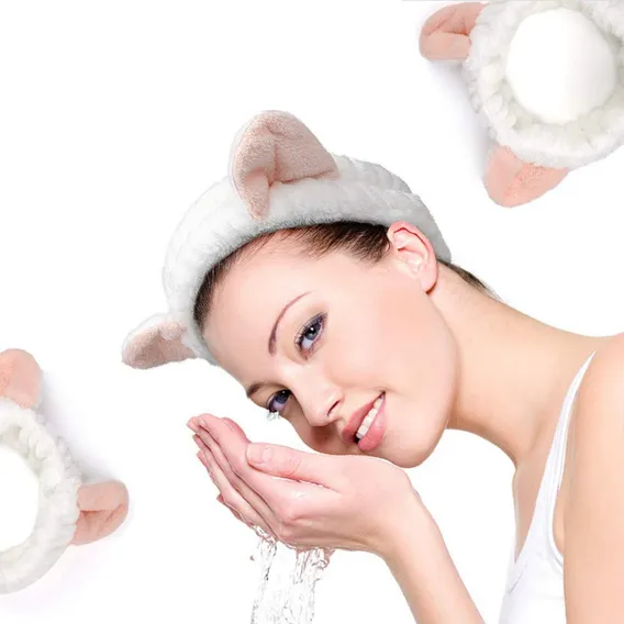 Faixa Cabelo Tiara Estetica Maquiagem Makeup Laço Orelhinha Cor Aleatória Foto 1