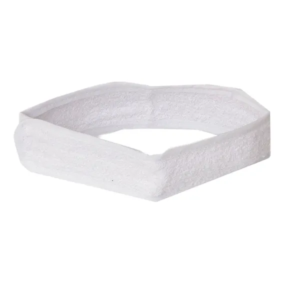 Faixa De Cabelo Atoalhada Com Velcro - Estek Cor Branco Liso Foto 1