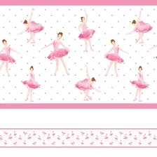 Faixa De Parede Bailarina Infantil Rosa 5mx10cm Foto mini  3