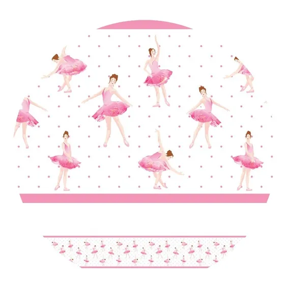 Faixa De Parede Bailarina Infantil Rosa 5mx10cm Foto 1