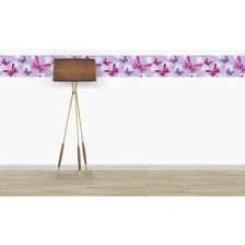 Faixa Decorativa Adesivo Border Borboleta Rosa Lilas Roxo 3u Foto mini  2