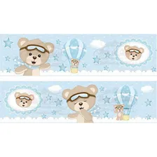 Faixa Decorativa Adesivo Border Infantil BebĂȘ Ursinho BalĂŁo Foto mini 1