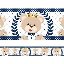 Faixa Decorativa Adesivo Border Infantil Bebe Ursinho Rei Cor Outro Foto  mini 1