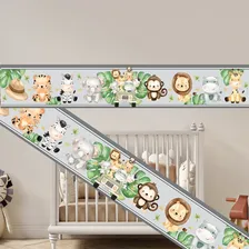 Faixa Decorativa Border Infantil Animais Cores Cor Cinza Foto  mini 1