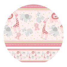 Faixa Decorativa De Parede Safari Menina 5mx10cm Cor Rosa Foto mini 1