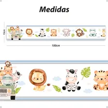 Faixa Decorativa Infantil BebĂȘ Papel Parede Safari Animais Foto mini 3
