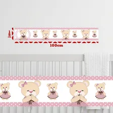 Faixa Decorativa Parede Bebe Ursinho Rei Menino Azul 1m Cor Colorido Foto mini 3