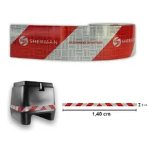 Faixa Fita Refletiva Baú De Moto Caixote Padrão 3m Cor Vermelho Prismático Foto mini 2