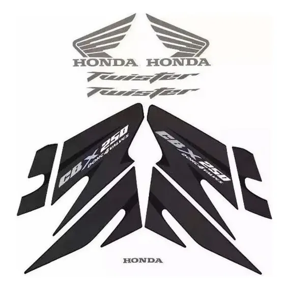Faixa Jogo Adesivo Honda Cbx 250 Twister 2008 Preta Foto 1