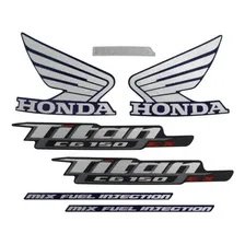 Faixa Kit Adesivos Completo Titan 150 2012 Ex Azul Mod Orig Foto mini 1