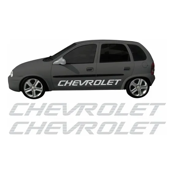 Faixa Lateral Corsa Sport Adesivo Personalizado Chevrolet Imp89 Cor Prata Foto 1