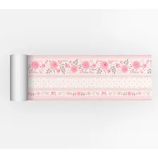 Faixa Papel Parede Adesivo 2m Floral Rosa Varonidecor - Fx02 Foto mini  2
