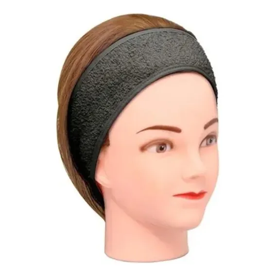 Faixa Para Cabelo Atoalhada - Preta Foto 1