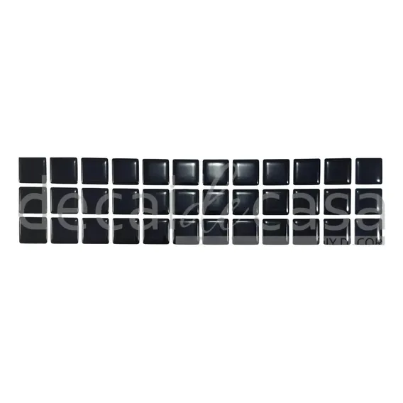 Faixa Pastilha Adesiva Resinada - Cores 31,4 X 7,8 Cm Cor Preto S贸lido Foto 1
