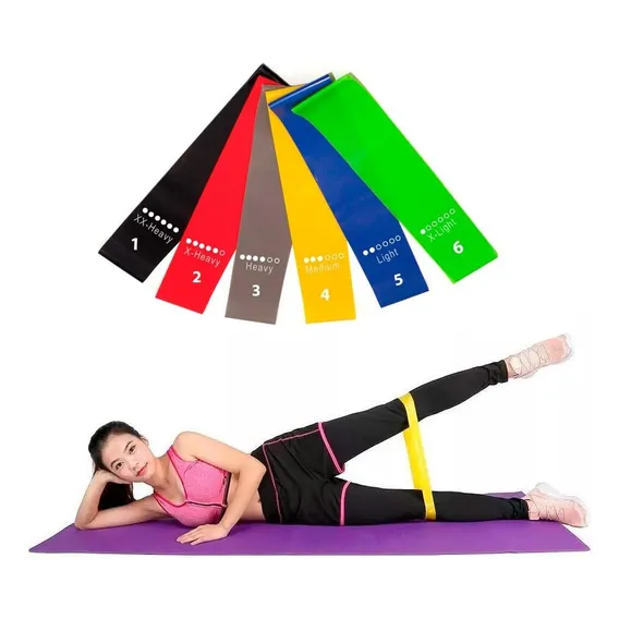 Faixas Elásticas Mini-band Para Pilates Yoga E Funcional Cor Cores Foto 1