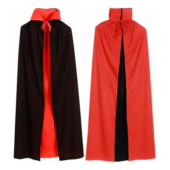 Fantasia de bruxa de Halloween de vampiro/diabo, cor da capa: vermelho, preto, tamanho 160 cm Foto 1