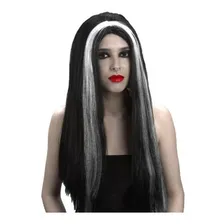 Fantasia Peruca MorticĂa FamĂlia Addams Cosplay Halloween Cor Preto Foto mini 1