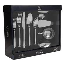 Faqueiro 25 Peças De Aço Inox Viena - Wolff Foto mini  2