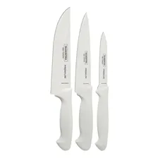 Faqueiro 3 Peças Premium + 1 Faca 7 Pol Santoku Tramontina Cor Branco Foto mini  2
