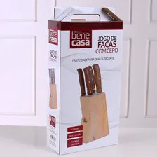 Faqueiro 5 Peças Cepo Kit Conjunto Jogo De Facas Bene Casa Foto mini 3