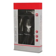 Faqueiro Inox 25 Peças Preto Acompanha Porta Talher Foto mini 3