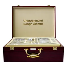 Faqueiro Inox 84 Peças Talheres Banhado Ouro Maleta Madeira Cor Dourado Foto mini 3