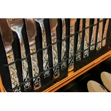 Faqueiro Talheres Inox 24 Peças Com Dourado + Maleta Dourada Foto mini 4