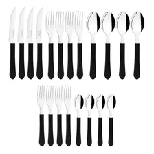 Faqueiro Tramontina Leme 20 Peças Lâminas De Inox Preto Foto mini 1