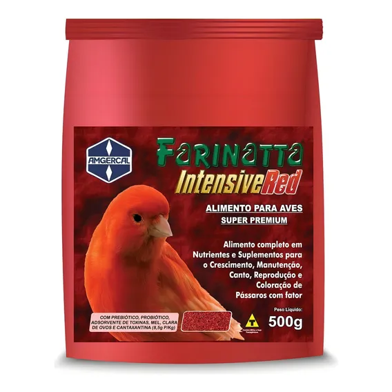 Farinatta Intensive Red 500g Canarios Vermelho Amgercal Foto 1