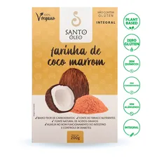Farinha Coco Marrom Vegano Integral S/glĂșten 200g Santo Ăleo Foto mini 3