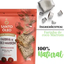 Farinha Coco Marrom Vegano Integral S/glĂșten 200g Santo Ăleo Foto mini 4