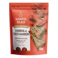 Farinha Coco Marrom Vegano Integral S/glĂșten 200g Santo Ăleo Foto mini 1