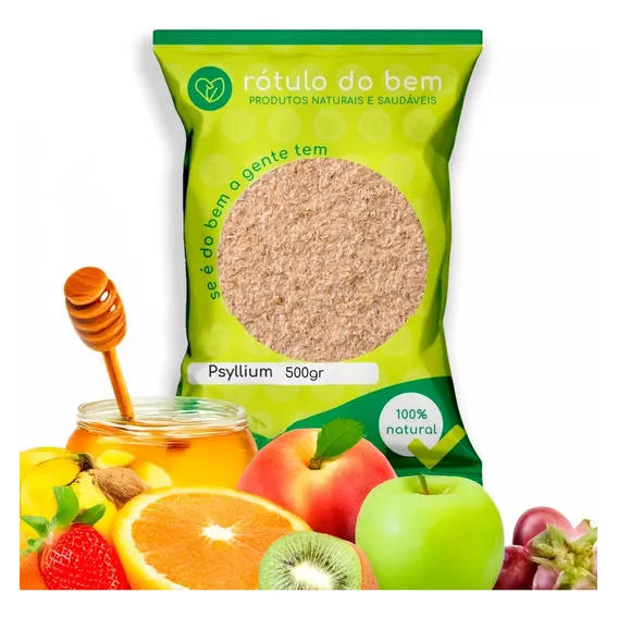 Farinha Fibra De Psyllium 100% Puro 500gr Fibra Natural Foto 1