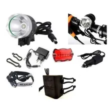 Farol Bicicleta/bike/lanterna /cabeça/cree T6 /320000 Lumens Cor Preto Foto  mini 1