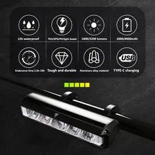 Farol Bike Farol Led Recarregável 900 Lumens 3 Led Foto mini 2