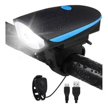 Farol Bike Led Recarregável Com Buzina Foto mini 1