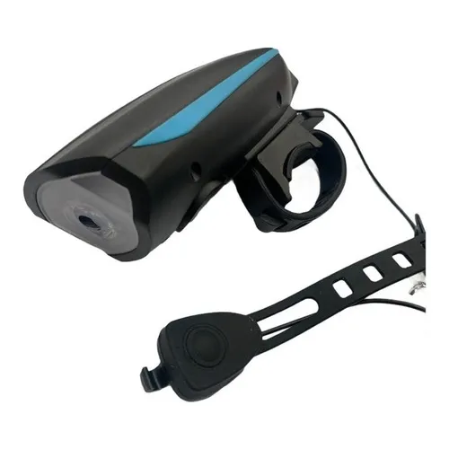 Farol Bike Recarregável Usb Iluminação Noturna Buzina 7588 Foto 1