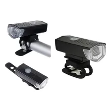 Farol Lanterna Bike Led 4 Funções Recarregável Usb 180lumens Cor Preto Foto  mini 1