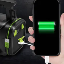 Farolete Holofote Lanterna Led Sitio Chácara Profissional Lanterna Verde Luz Verde Foto mini 3