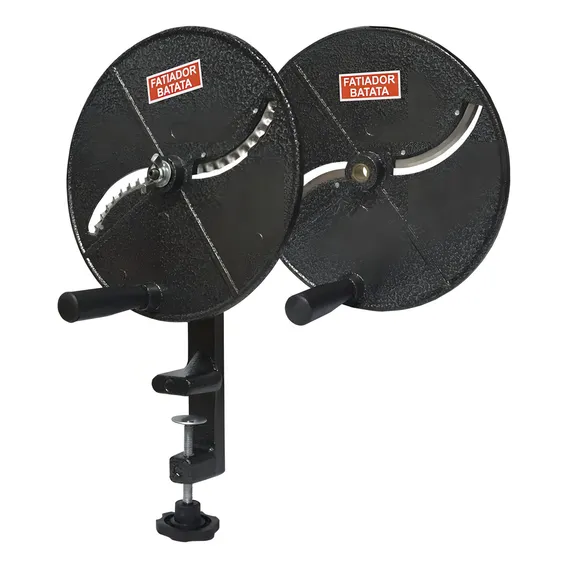 Fatiador Picador 2 Discos Manual Folhas Hortaliças Couve Batata Cenoura Legumes Vitalex FL2 Cinza Foto 1