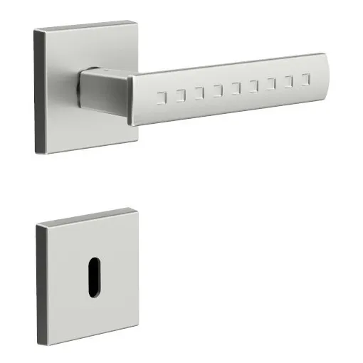 Fechadura 3f 740 777 Quarto Interna Escovada Roseta Quadrada Foto 1