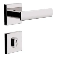 Fechadura 3f Roseta Quadrada Externa Cromada Maçaneta Foto mini 1