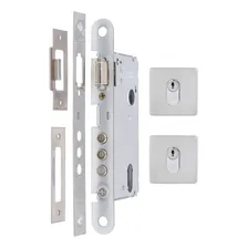Fechadura Alta Segurança Para Porta Pivotante Cromado 55mm Foto mini 1