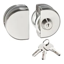 Fechadura Auxiliar Pressão 2 Folhas Vidro/Vidro Porta De Correr Soprano Inox Escovado 059 Foto  mini 1