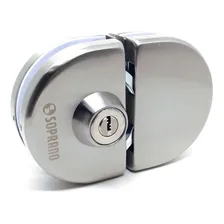 Fechadura Auxiliar Pressão 2 Folhas Vidro/Vidro Porta De Correr Soprano Inox Escovado 059 Foto mini 4