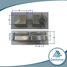 Fechadura Auxiliar Pressão Vidro Vv056 Pivotante Soprano Foto mini 2